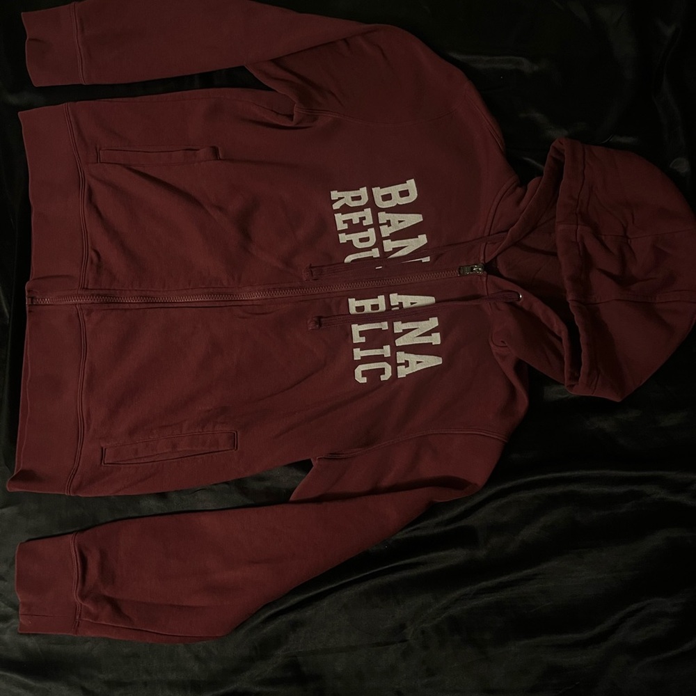 Banana Republic Burgundy Zip-Up Hoodie